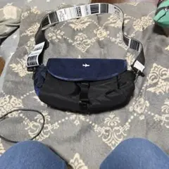 DOUBLE LOOP ショルダーバッグ 黒/ネイビー