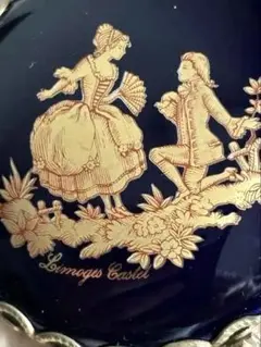 し*ん様 フランス　リモージュ猫置物2匹LIMOGES カステル/金彩花柄 /ア し*ん様 フランス リモージュ猫置物2匹LIMOGES カステル/金彩花