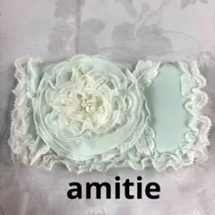 ★★お値下げ中　お買得★　美品　amitie 　ポーチ　小物入れ　ライトグリーン