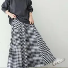 ロングスカートレディースギンガムチェック
