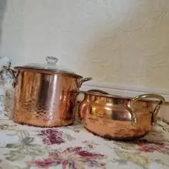 COPPER 銅製 両手鍋 寸胴鍋 未使用 KNK カネカ Hi COPPER 銅鍋 銅製 レトロ 両手鍋 カッパー