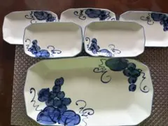 蓋物 菓子器 鉢 葡萄 ブドウ文様 染付 訳あり ニュウ 蓋直し 木箱 古伊万里 2025年最新】葡萄柄蓋物の人気アイテム - メルカリ