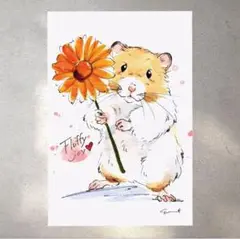 イラスト 原画 ポストカード 絵 【ハムスター】183