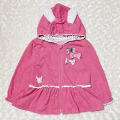 ♡coeur a coeur100cm♡長袖パーカー　ピンク　うさみみ　ドット柄