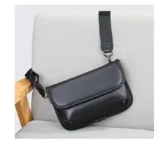 新品 再入荷　本革　牛革　長財布収納可　ショルダーバッグ　ブラック