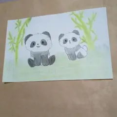 仲良しパンダ　子供が描いた絵☆