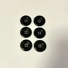 【未使用】ボタン　6個 4つ穴　黒　3.4㎝　大きめ