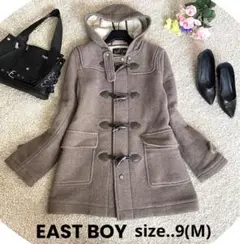 EASTBOY イーストボーイ ダッフルコート 膝丈コート 裏地チェック柄