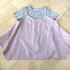 ピンクチュニックとグレーTシャツセット