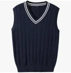 ニットベストＶネック紺色　サイズ３XＬ　新品未着用