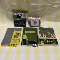 カーキ　グレー　エコバッグ　ミニサコッシュ　ファスナーエコバッグ　マルチポーチ