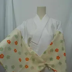 二部式襦袢 友禅梅柄 黄色 M
