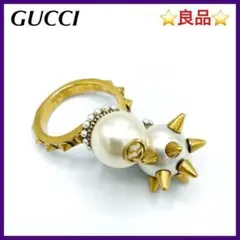 ⭐️良品⭐️ グッチ GUCCI 13 パール スタッズ リング 指輪