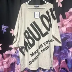 タグ付き新品未使用品大きいサイズ 4Lサイズ ロゴ入りカットソー 7分袖Tシャツ