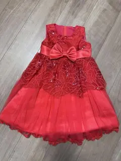 子ども ドレス 赤レッド 110