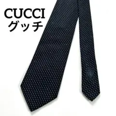 【訳あり品】　CUCCI グッチ　ネクタイ　小花柄　ネイビー
