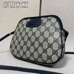 410B34|美品|グッチ GGスプリーム ポシェット ネイビー