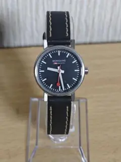 MONDAINE レディース用腕時計 ブラック 稼働品