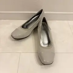 【ほぼ新品】fitfit フィットフィット ウェッジソールパンプス ライトグレー