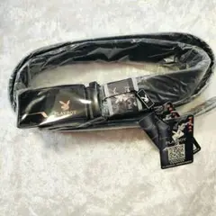 新品 タグ付き PLAYBOY ブラック ベルト 牛革 レザー 黒