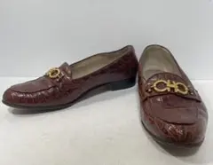 Salvatore Ferragamo ビットローファー クロコ型押し 7D