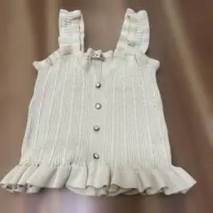 アイボリー Vネックニットトップス Mサイズ