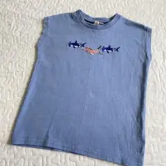 サマンサモスモス ラーゴム サメ刺繍 ノースリーブ Tシャツ 120