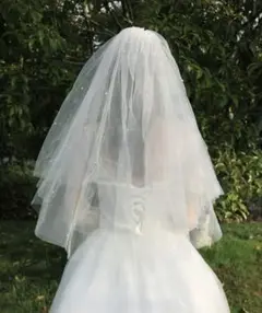 パール付きロングウェディングベール