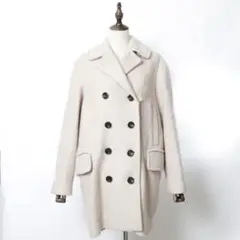 コーチ ロングコート ベージュ オフホワイト ウール ダッフル レディース 女性