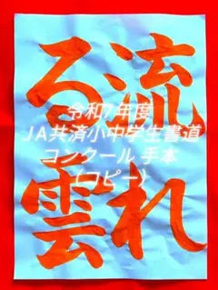 366【小学5年生「流れる雲」手本解説書付カラコピ】令和７年度JA共済書道手本