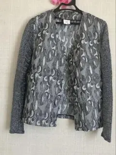フランス製デザイン製造共　グレー 長袖薄手ジャケット超モダン系　新品(セール品)