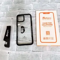 S iPhone12Pro Max ケース クリア 耐衝撃　クリスタル　黒