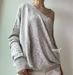 6 ROKU RIB MIX ONE SHOULDER KNIT ワンショルダー