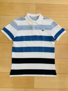 【美品】LACOSTE ラコステ　ストライプ ポロシャツ サイズ4 M