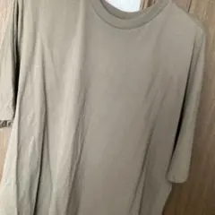 カーキ コットン 半袖Tシャツユニクロ、サイズ03