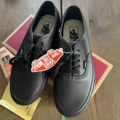 vans オーセンティック　レザー　ブラック　未使用　ノベルティ付