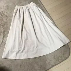 タイムセール☆メランクルージュ　リネンコットン混ベージュロングスカート