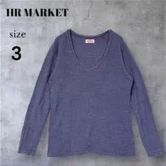 HR MARKET 長袖 Tシャツ Vネック ロンT 紫 薄手