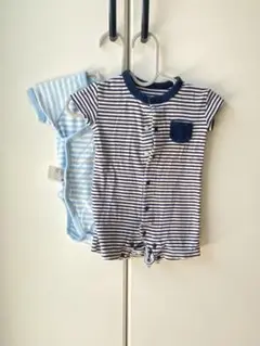 ユニクロ ボーダーロンパース 2枚セット