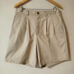 NORDSTROM マレーシア製 W32 ベージュ ショーツ ツータック