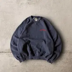 USA古着90sジャージーズJARZEES企業ロゴスウェットワンポイン刺繍紺M