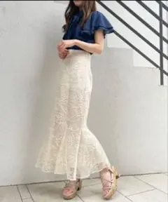 マーメイドスカート アイボリー フレアスカート majesticlegon