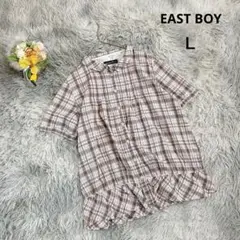 【イーストボーイ】半袖カットソー シャツ (11) チェック柄 フリル レース