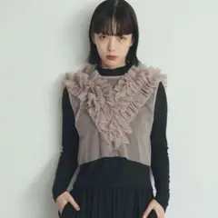 チュールシアーフリルトップス