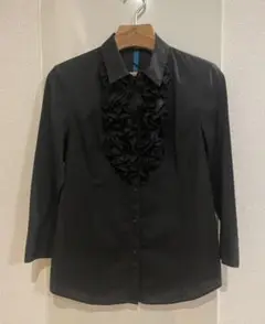 美品◆LANVIN ランバンコレクション フリルブラウス/シャツ 黒 38