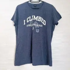 ANVIL Tシャツ ネイビー I CLIMBED ロゴ サイズL