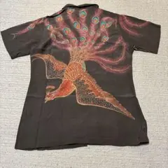 孔雀刺繍 半袖シャツ