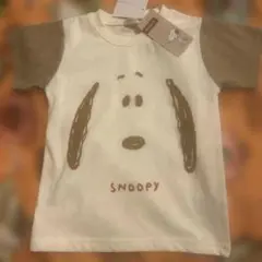 新品100センチ【スヌーピー】半袖Tシャツ　茶