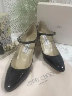 極美品 ジミーチュウ・レザー アンクルストラップ パンプス 36 1/2