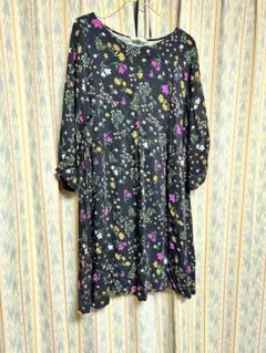 美品　ON LOVE OFF 花柄 七分袖チュニック L